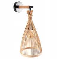 KINKIET LAMPA ŚCIENNA BOHO rustykalna drewno bambusowe brąz APP1340