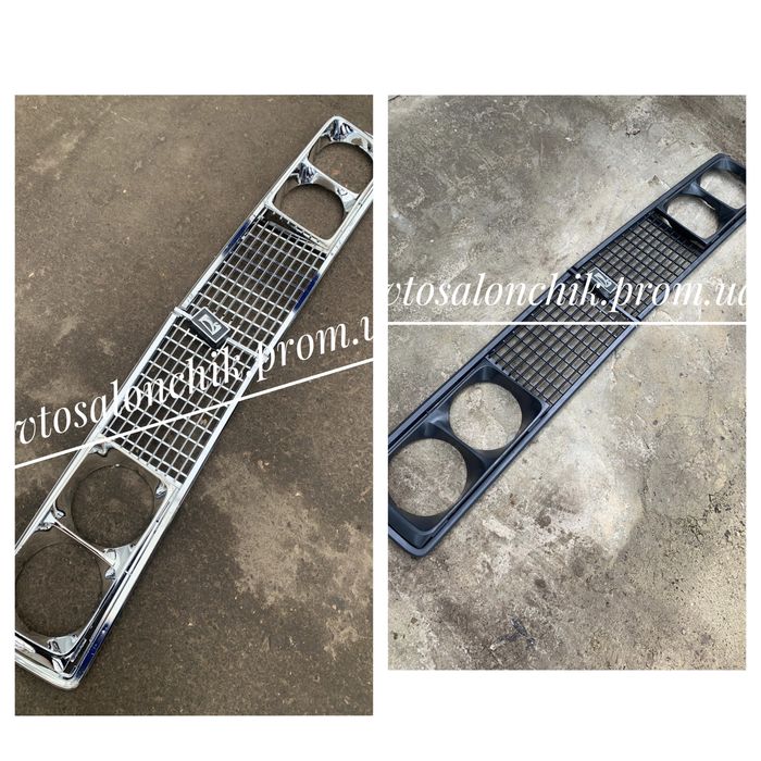 Решетка радиатора Ваз 2106 черная хромированная в сборе с очками