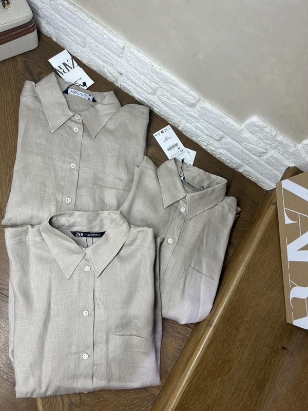 сорочка 100% льон Zara оригінал