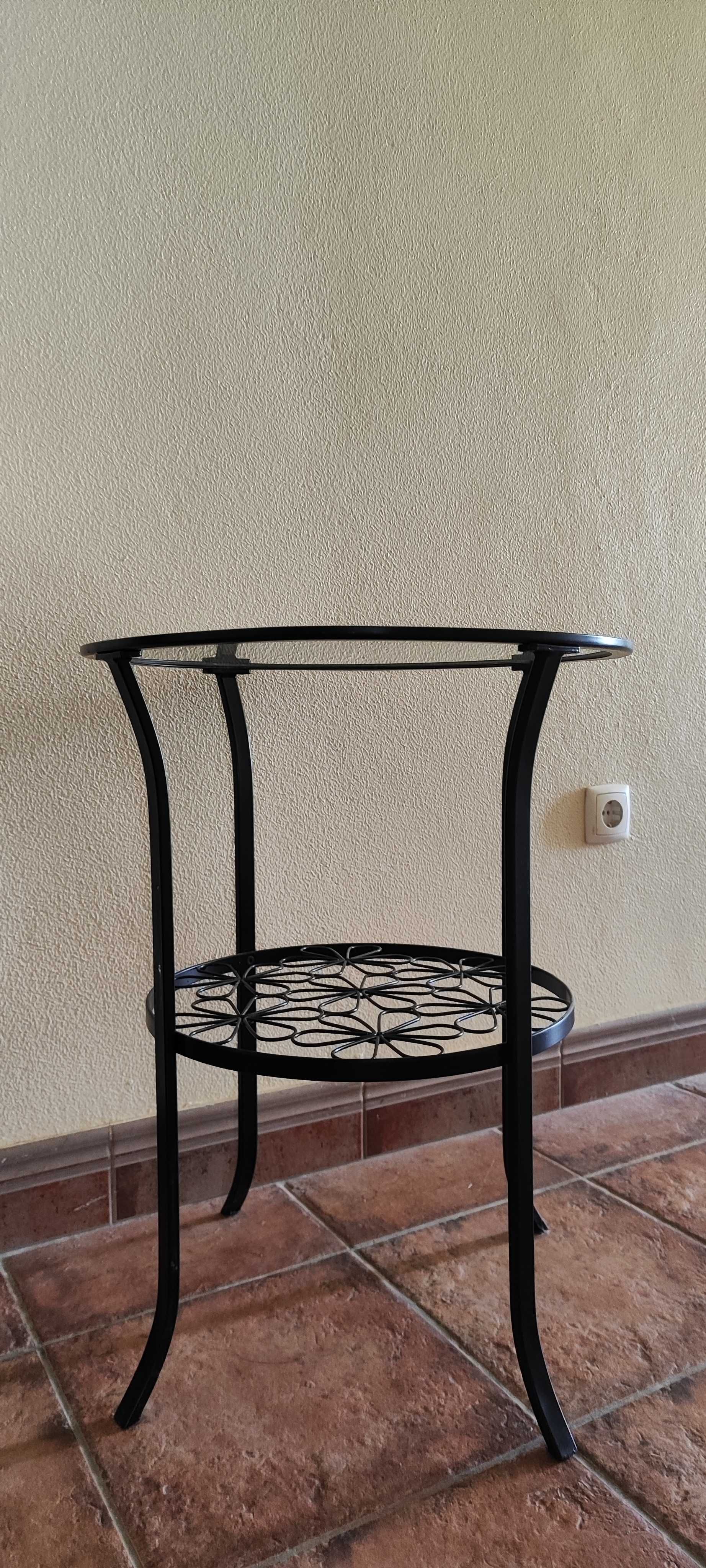 Mesa de vidro preta