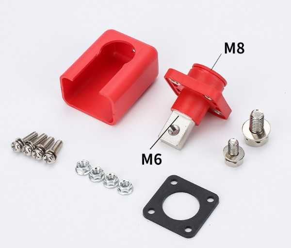 Клема 200А М8-M6 і М8-M8 2шт прохідна для акумуляторів lifepo4
