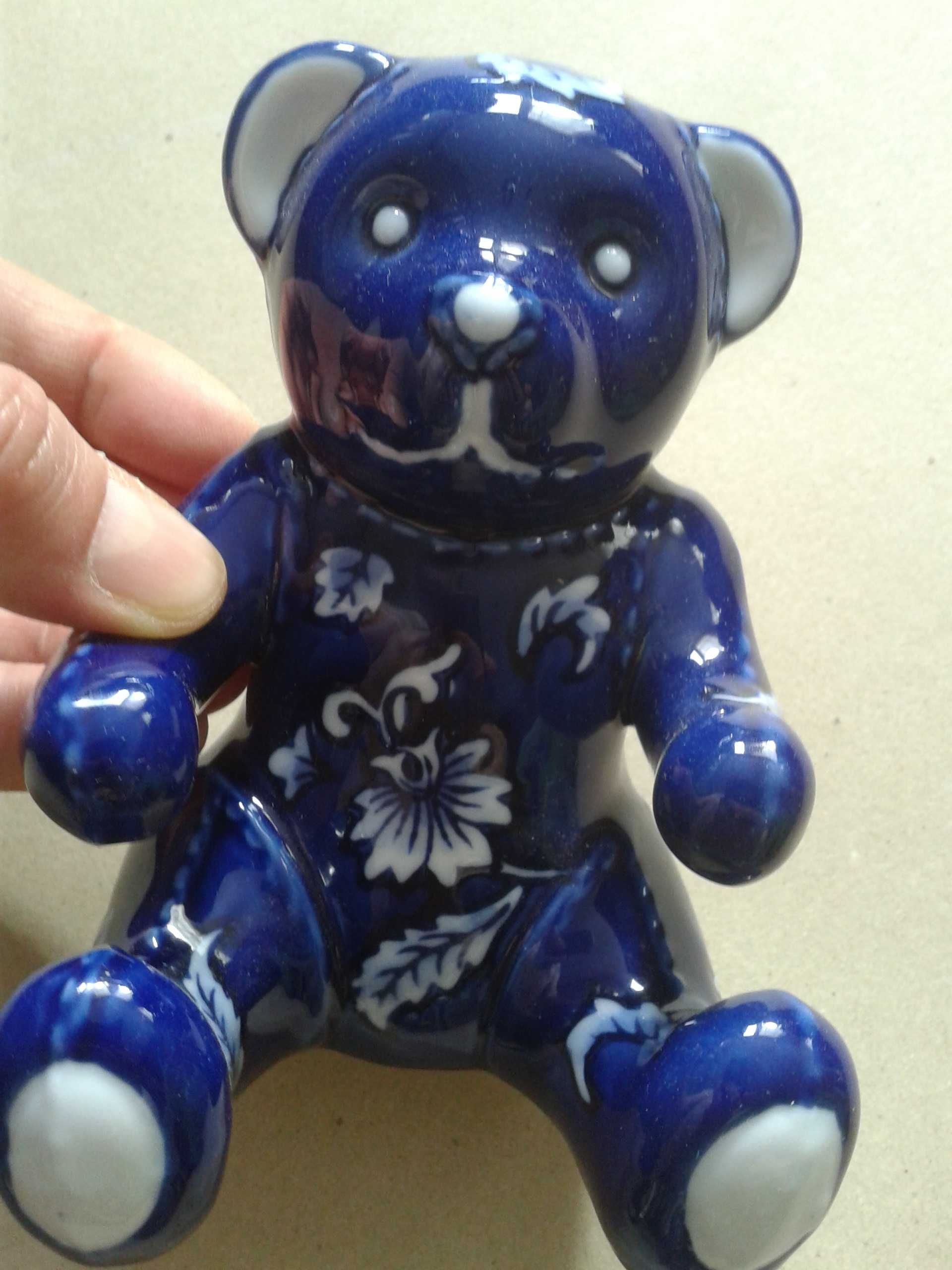 POrcelanowy MIś, Niedźwiadek KObaltowy Kolor!!