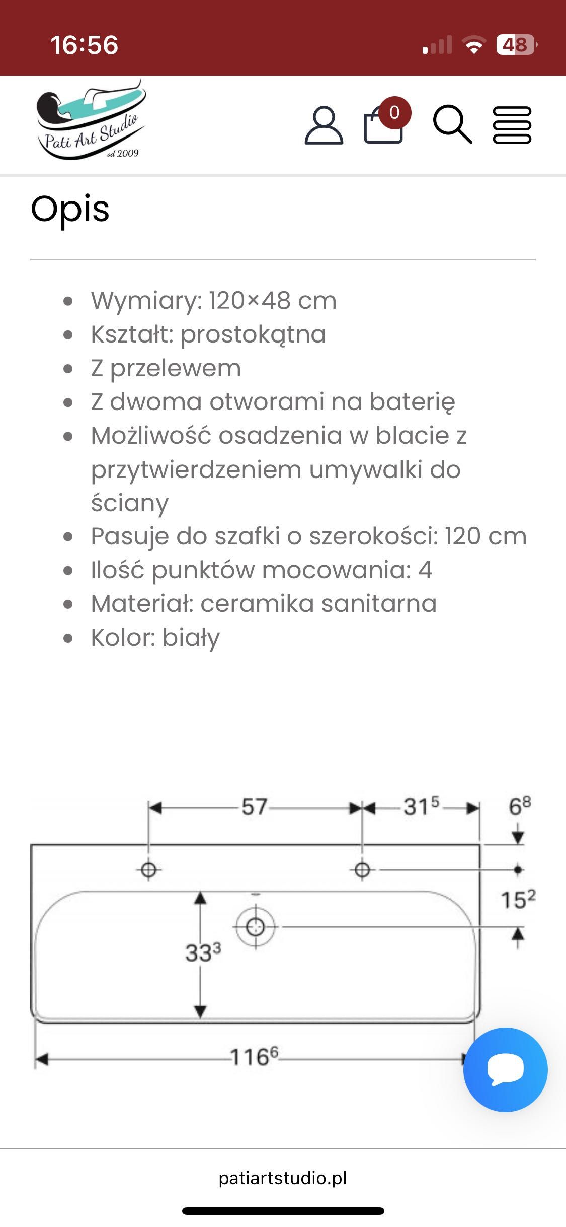 Umywalka geberit smyle square podwójna z rysą