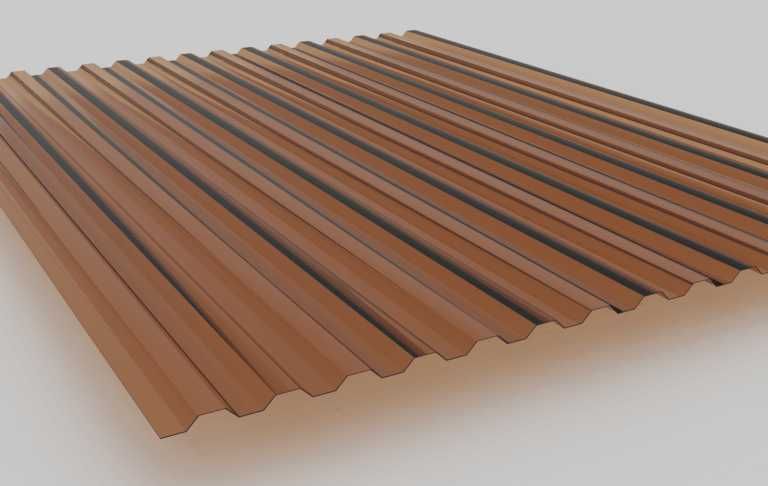 Płyta poliwęglanowa trapezowa  76/16  bezbarwna / brąz  900 x 2000 mm