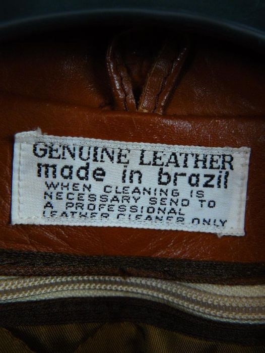 Kurtka skórzana GENUINE LEATHER in Brazil