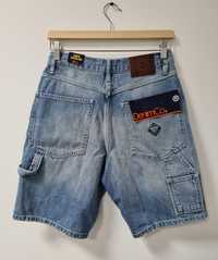 NOWE SuperDry męskie krótkie spodenki jeansowe 28 niebieskie worker S