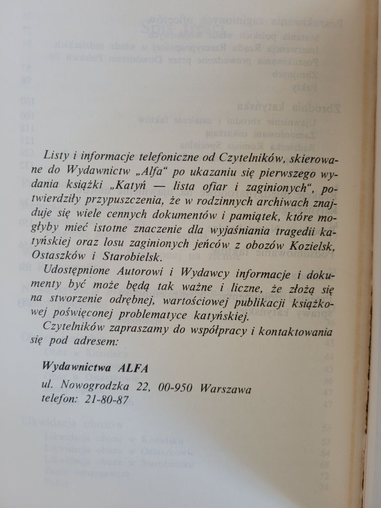 A.L.Szcześniak Katyń - Tło historyczne,fakty,dokumenty 1989 Alfa