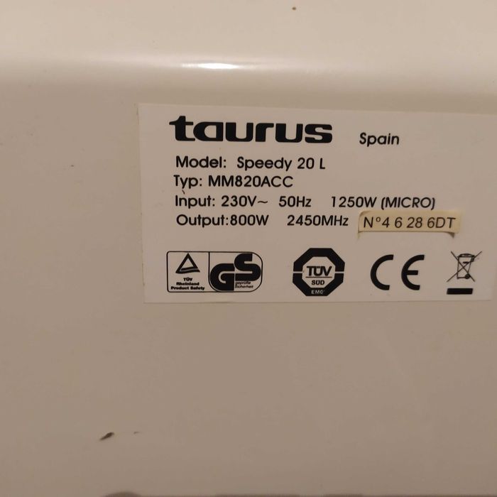 Microondas Taurus Speedy 20litros