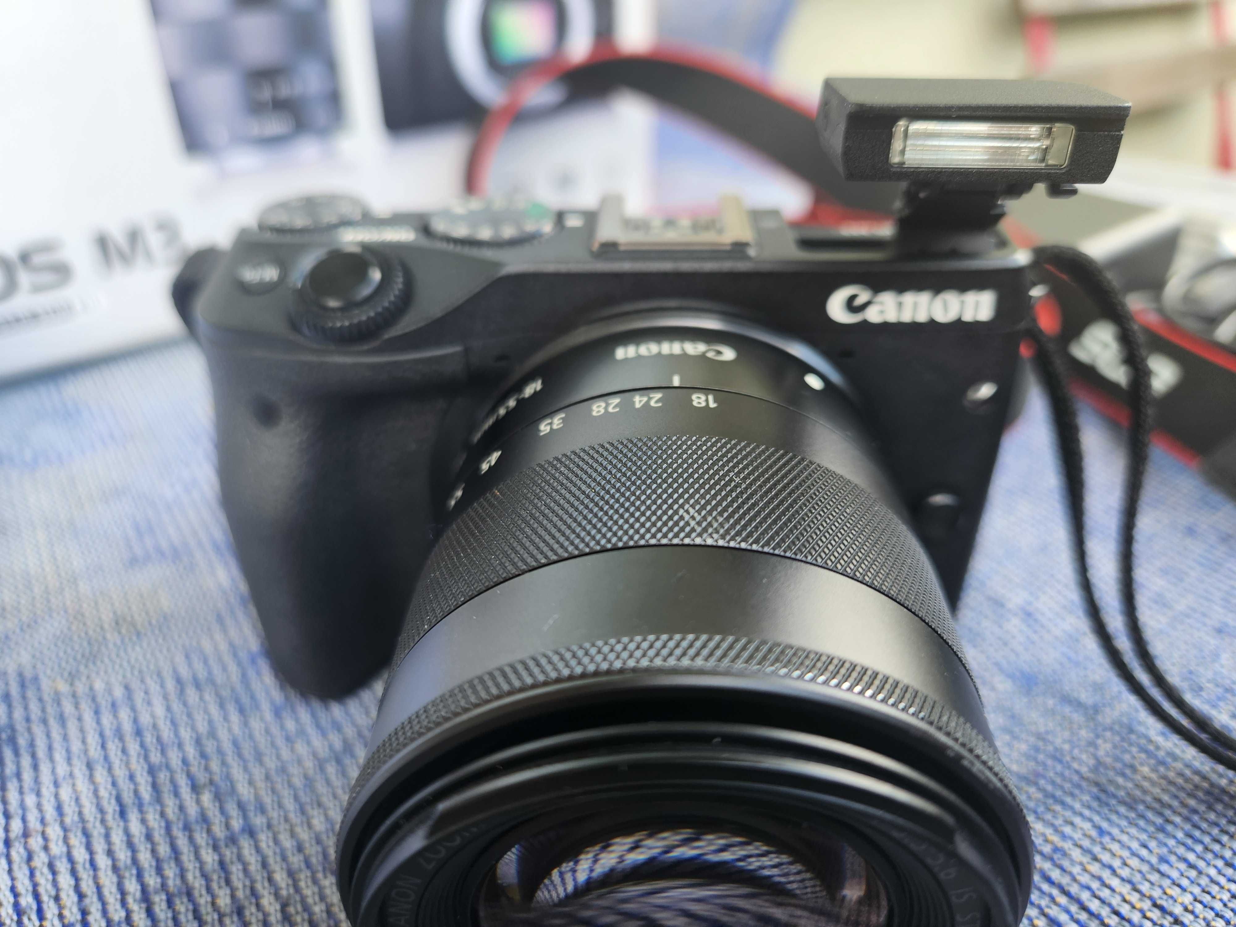 Canon EOS M3 + obiektyw 18-55mm IS STM, stan bardzo dobry, komplet