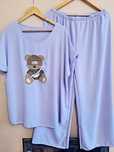 Komplet letni liliowy luźny od M do 2xl