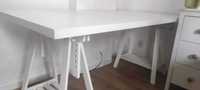 IKEA BIURKO LAGKAPTEN / MITTBACK / białe / + półka na biurko 160x80