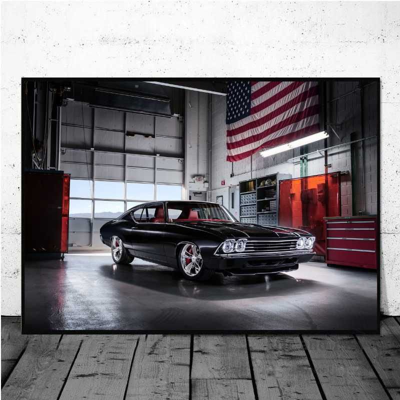 Muscle Cars Charger SS Mustang Poster - Tamanho A1-A3 - 1970s 1960s