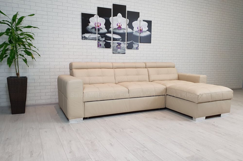 Skóra naturalna narożnik 270x167cm, rogówka, skórzany, sofa