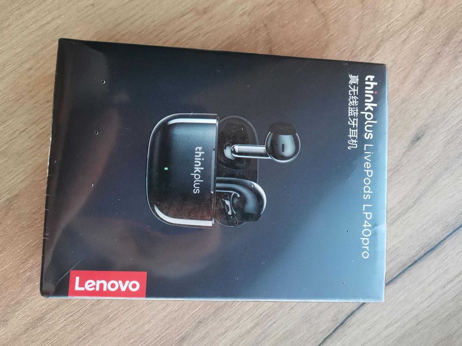 NOWE Słuchawki Bezprzewodowe BLUETOOTH Lenovo LP40 Pro Czarne