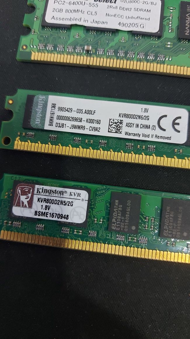 Memórias para desktop 2GB - 10€ Tudo