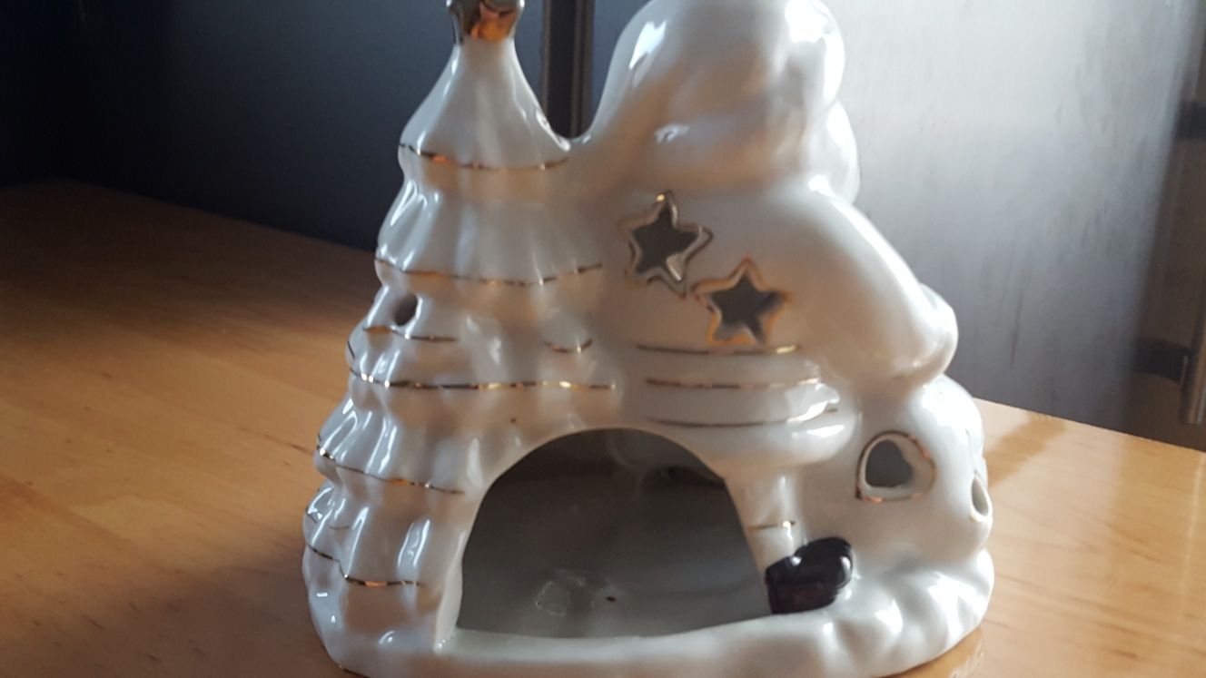 Stary Ceramiczny Świąteczny Lampion