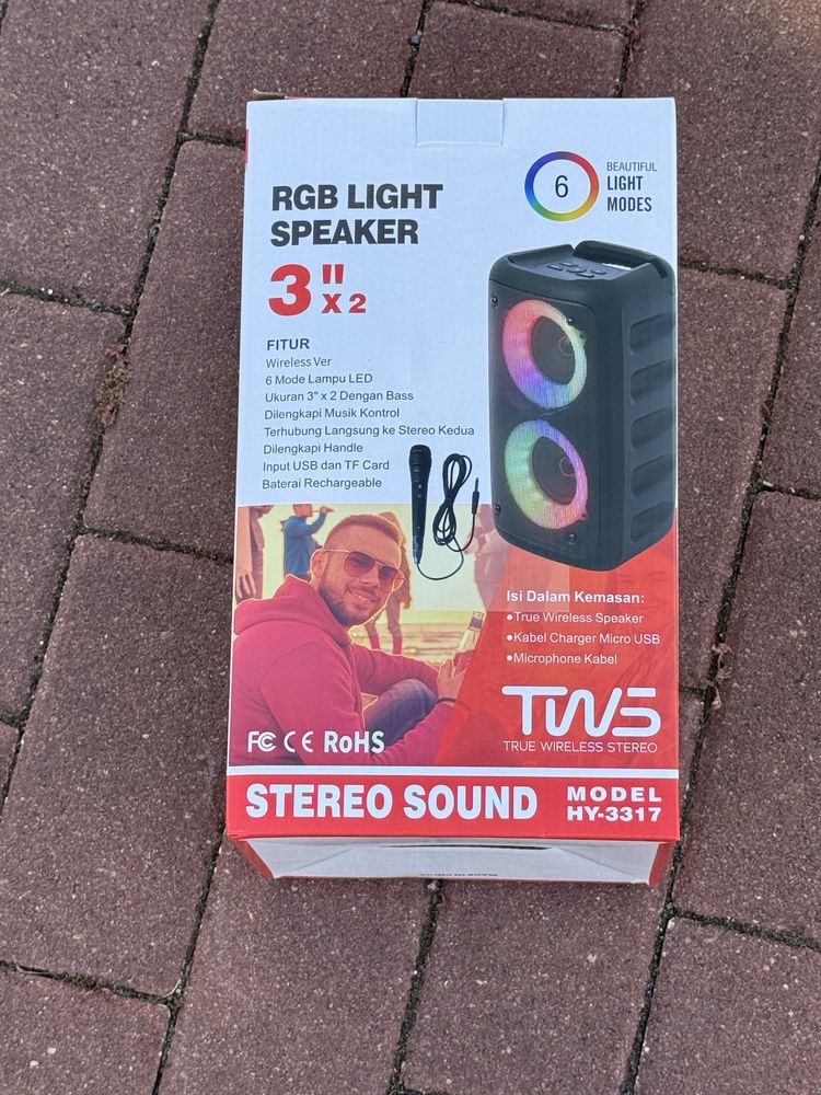 Coluna portatil sem Fios com Led
