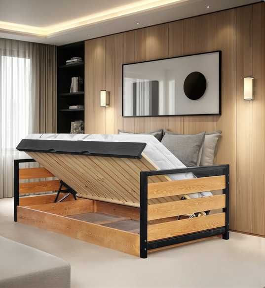 ISOLA 120x200 łóżko z pojemnikiem otwierane +150kg NA KAŻDY WYMIAR