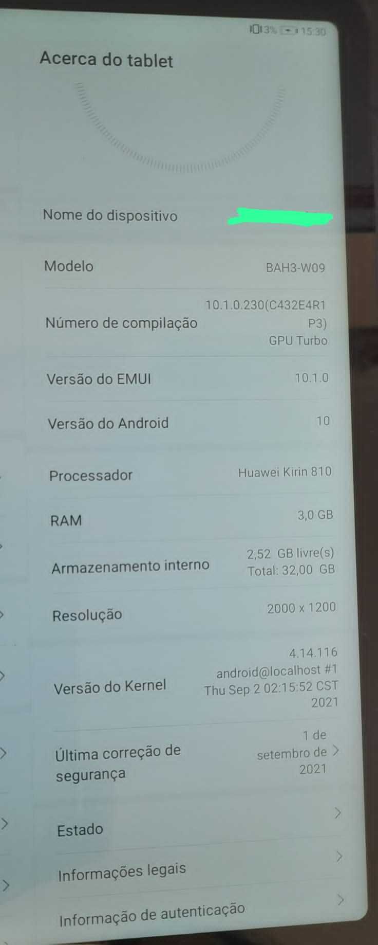 Tablet HUAWEI modelo BAH3-W0