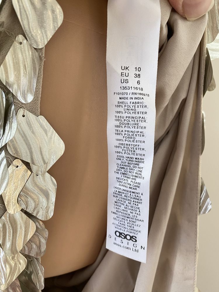 Sukienka cekinowa Asos rozmiqr 38 wesele impreza