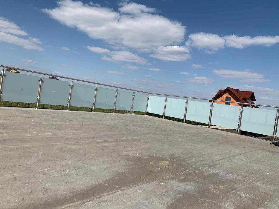 Balustrada nierdzewna, szklana