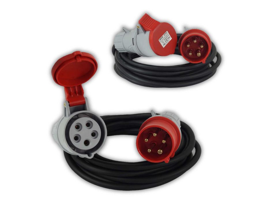 PRZEDŁUŻACZ SIŁOWY 5x2,5 10m 16A 400V Gruby Elastyczny - WYPRZEDAŻ