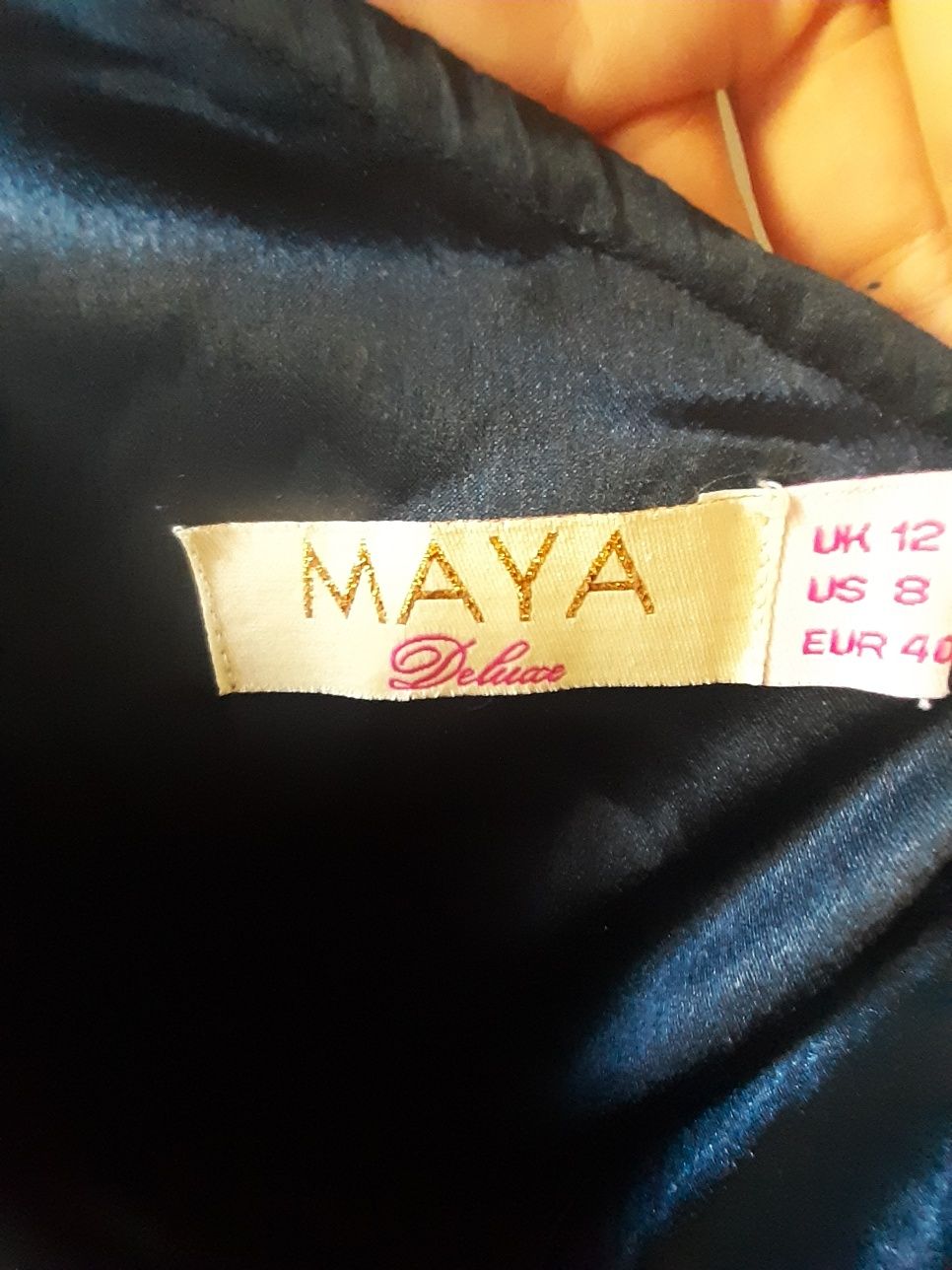 Maya deluxe suknia wieczorowa koktajlowa granat L 40
