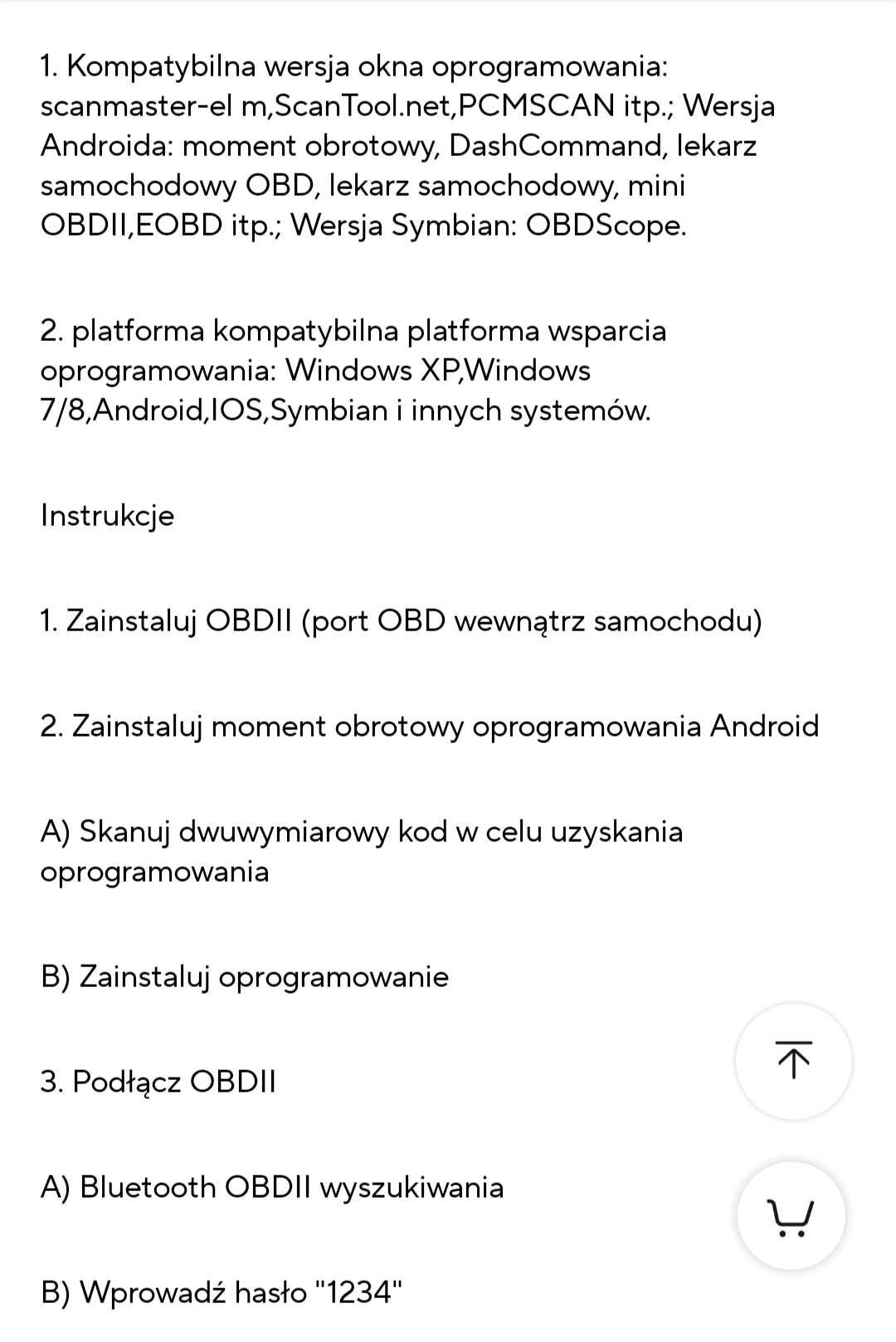 OBD2 obd II bluetooth diagnostyka elm 327