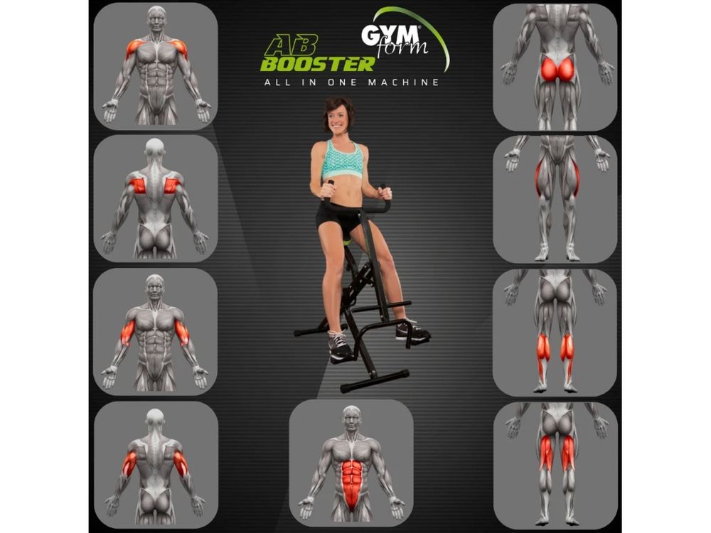 Máquina Exercício Ginástica Treino Abdominais e Corpo Ab Booster Gym