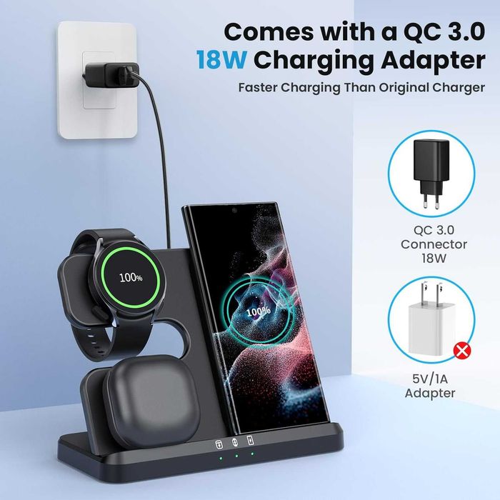 Seacosmo 3 w 1 ładowarka indukcyjna do Samsung Galaxy i Watch