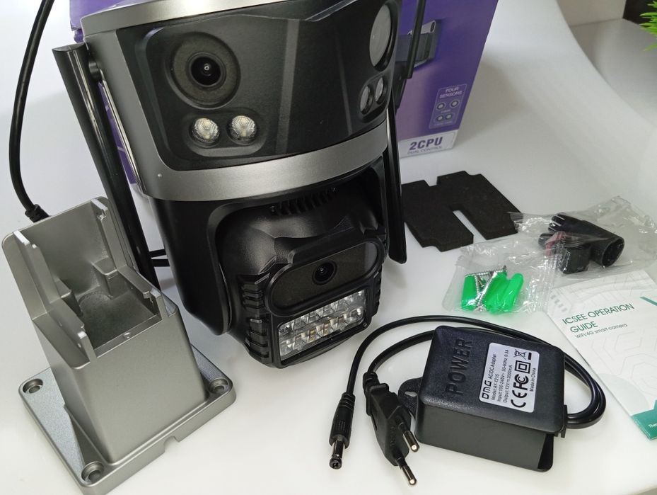 ‼️Wi-Fi камера відеоспостереження 12 Мп із 3 об'єктивами Датчик РУХУ‼️