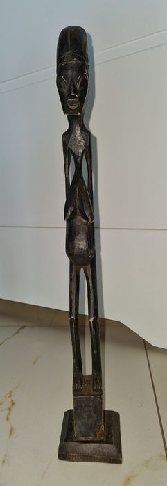 Czarna Figurka Afrykańska z Drewna Rękodzieło 48 cm Etniczna Dekoracja