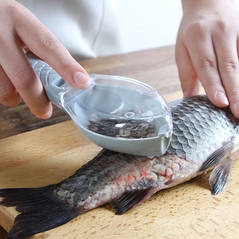 Нож для чистки рыбы, рыбочисика, скребок с контейнером