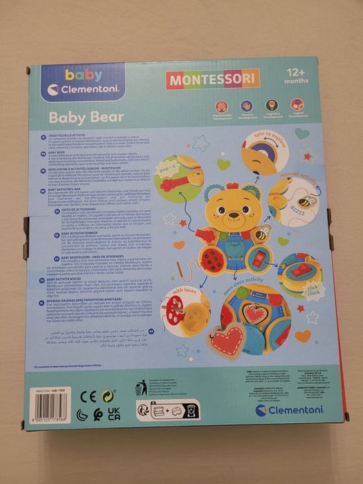 Brinquedo Clementoni Baby Montessori - Urso de Atividades