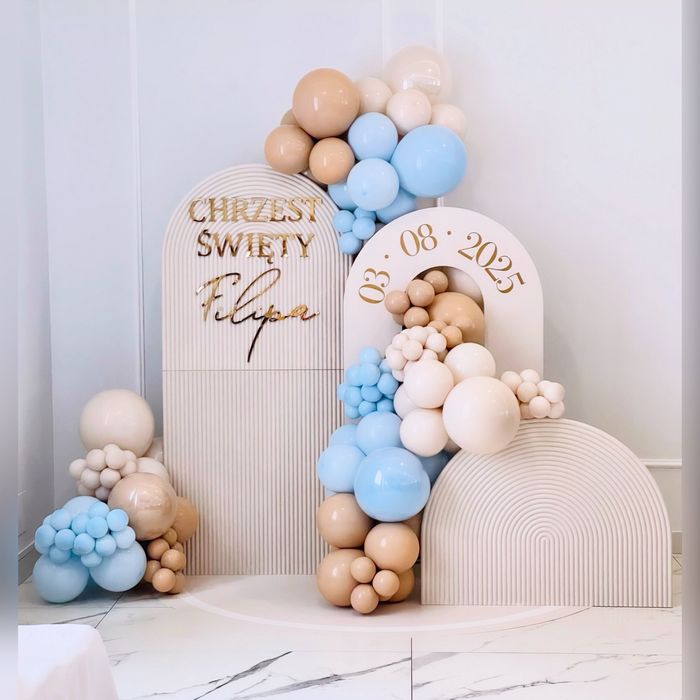 Ścianka zdjęciowa balonowa chrzest roczek urodziny event firmowy
