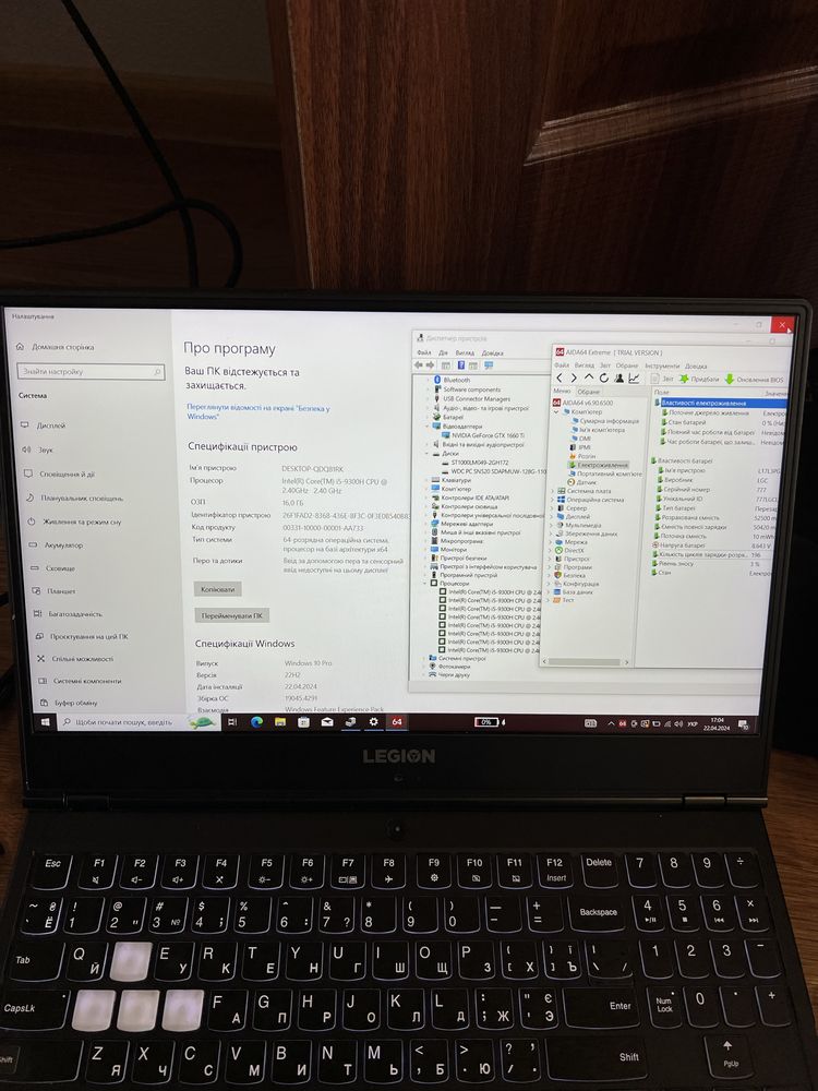 Gtx 1660Ti (6gb) • Ігровий Lenovo Legion 5 Y540 Gaming • SSD+HDD