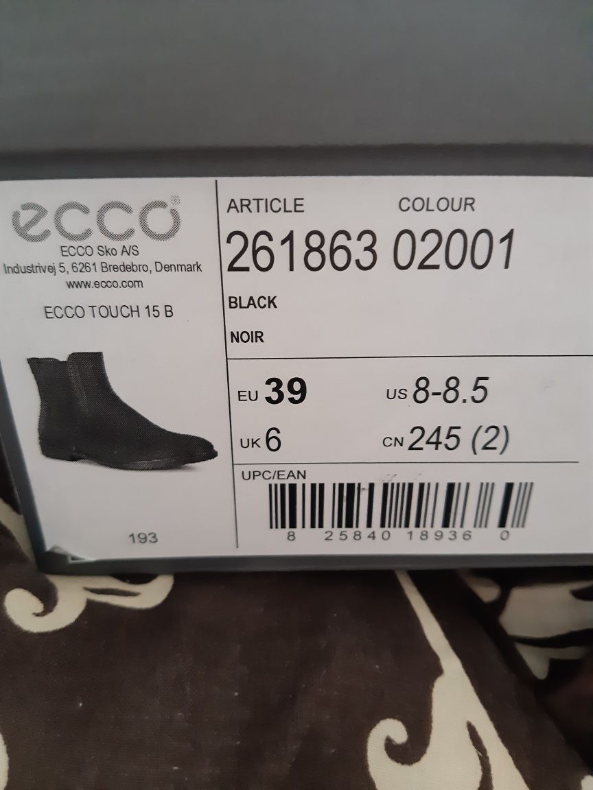 Buty skórzane  Ecco rozm.39