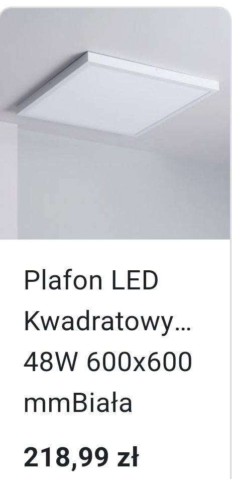 Plafon LED kwadratowy mocny 60x60