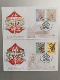 Sede vacante 2013 koperta  i 4 znaczki