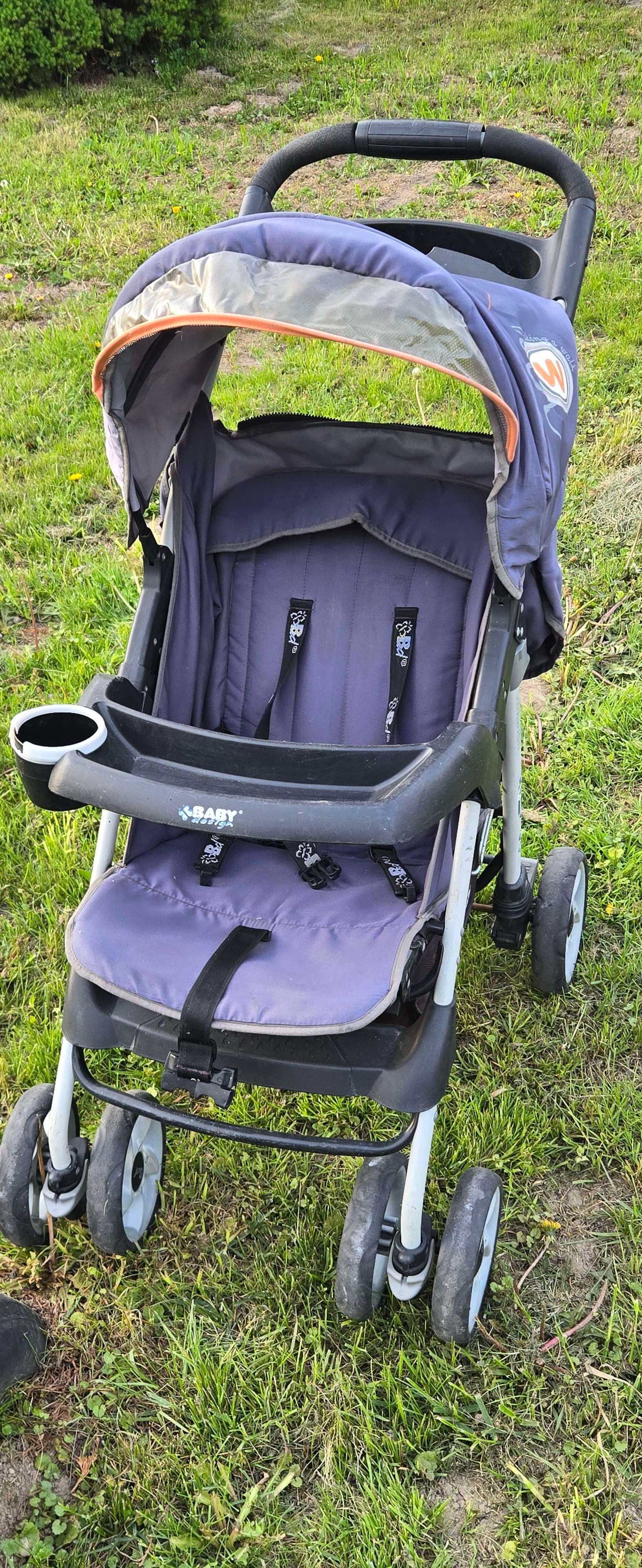 Wózek spacerowy Walker składany z regulacjami + dodatki, stan dobry