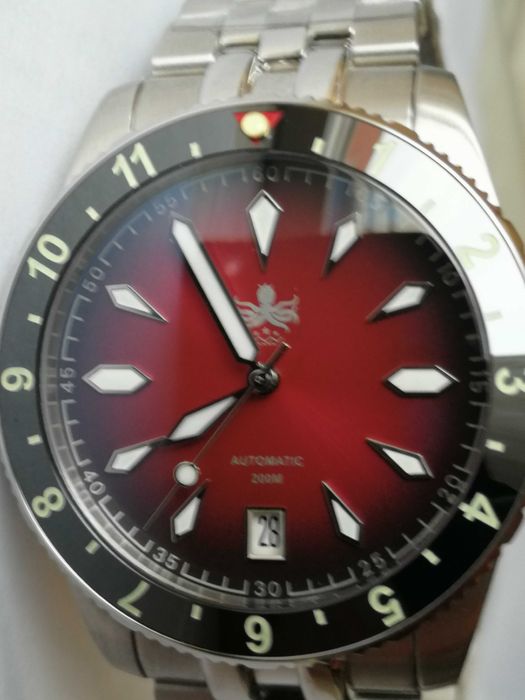 Zegarek Phoibos Voyager PY035D Red automat diver nowy w foliach