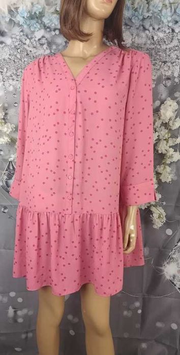 Sukienka/tunika damska różowa w kropki, Papaya Women 46
