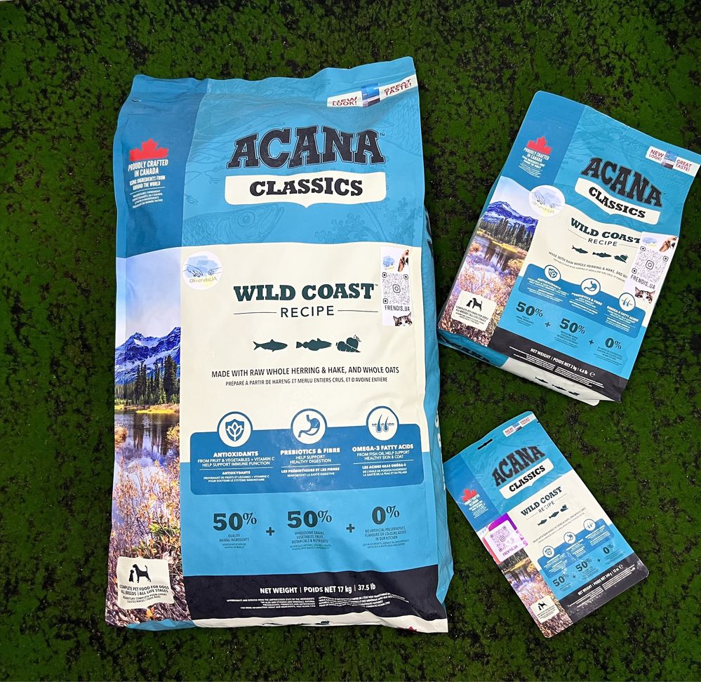 Acana wild coast 14,5 кг строки 2025 акана риба сухий корм для собак