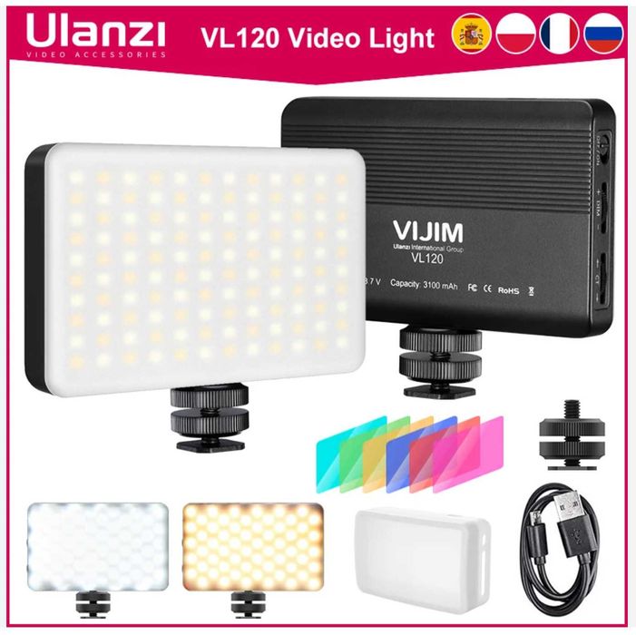 Ulanzi VL120 лампа фото відео LM07 фонарік кільцева лампа Ulanzi U200