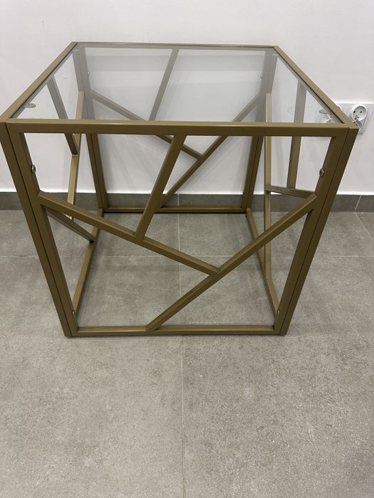 Zloty stolik kawowy szklany stolik kawowy