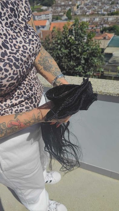 Banda de 55cm 100g cabelo Preto humano