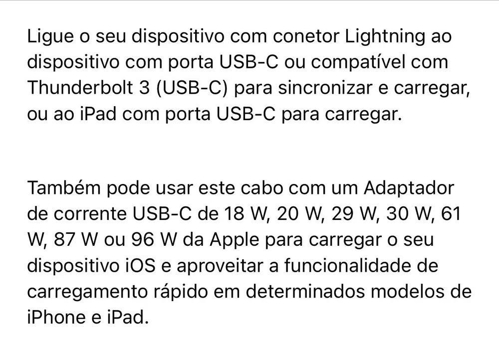 Cabo UCB C - Lightning 1m Apple