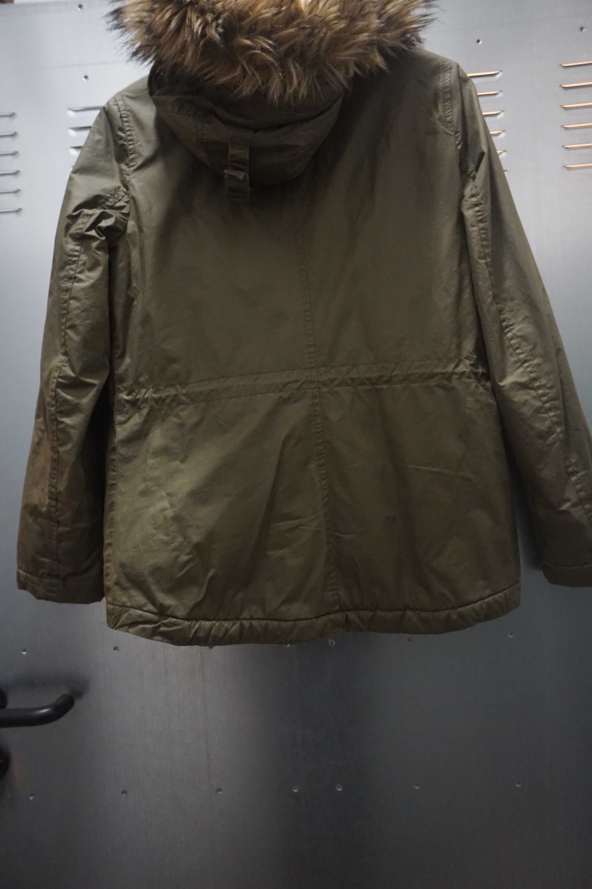 Ciepła  kurtka damska H&M khaki S 36