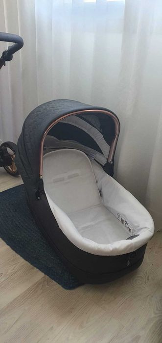 Carrinho Trio Bébécar V-pack Fumé Rose