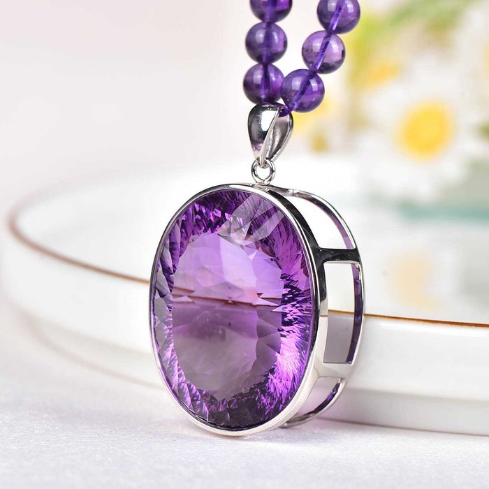 Colar de Ametista Natural certificado ALGT